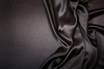 Beautiful and smooth Black satin with copy space