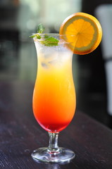 Orange Juice with Mint leaf