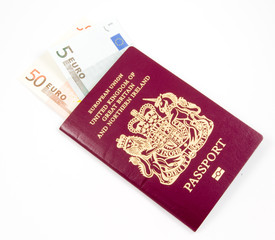 passport and euros