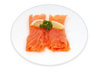 assiette saumon fumé en tranche