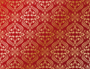 Gold seamless ornamental wallpaper