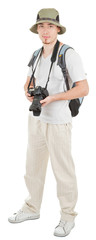 young tourist with camera