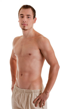 young sportsman with a bare torso