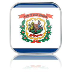 West Virginia State Square Flag Button (USA Vector Reflection)