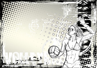 volleyball grunge background