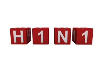 3d rendering of a h1n1 cubes isolated on white