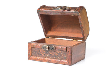 wooden chest isolated on white