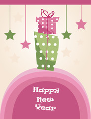 New year's card vector illustration