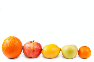 fruits isolated on white