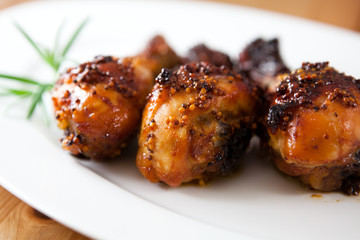 Roast chicken with honey and french mustard