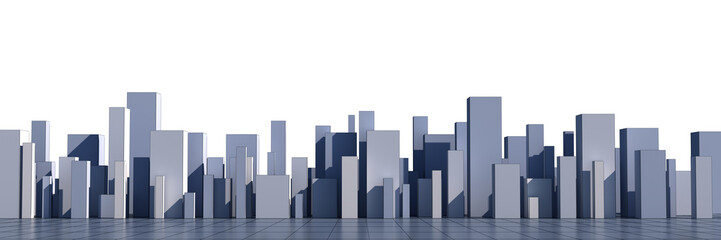 skyline of a 3d town