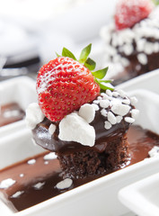 chocolate mudcake with strawberry