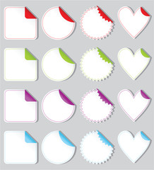 collection of white stickers