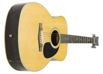 Wooden acoustic folk guitar