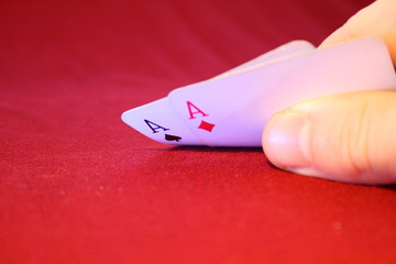 pair of aces on a hands