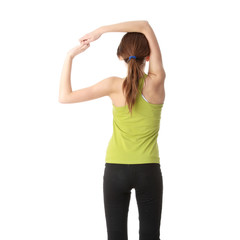 Teen girl exercising