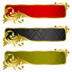 Obraz premium Set from gold banners