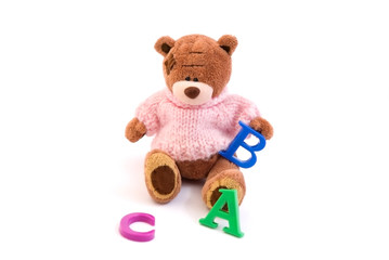 Teddy bear and abc