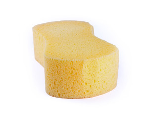 Closeup of sponge isolated on white background