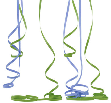 image d'un serpentin de f&ecirc;te cotillons sur fond blanc