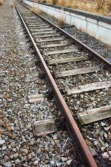 Naklejka premium Gleis in die Vergangenheit