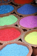 Colored rock salt, Bangkok, Thailand.