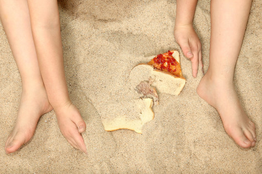 Little Hands and Feet in Sand