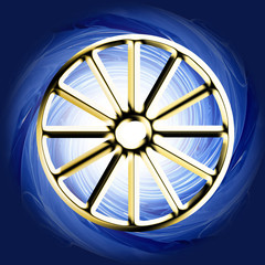 religious symbol - buddhist karman wheel