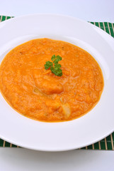 organic and healthy butternut squash creme soup