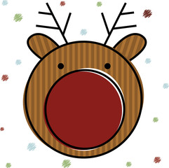 Christmas Reindeer . Vector Illustration