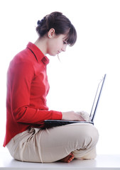 Naklejka premium Beautiful girl on desk