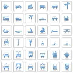 transportation icons set