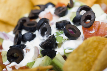 7 layer bean dip close up