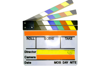 A stock photograph of a slate board used to make movies.