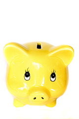 A stock photograph of a piggy bank.