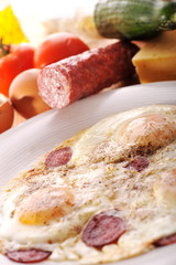 Omelet from eggs