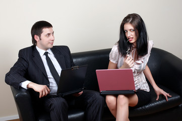 businessman with secretary