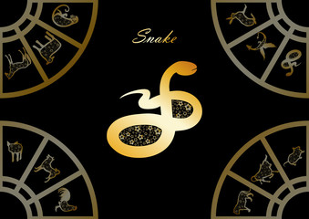 Golden chinese horoscope. Snake
