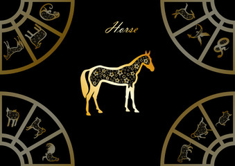Golden chinese horoscope. Horse