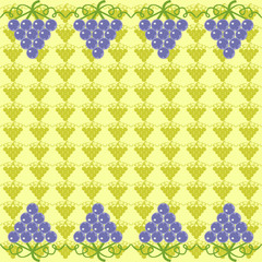 background with grape on yellow