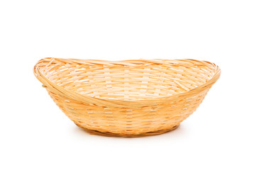 Fototapeta premium Woven basket isolated on the white background