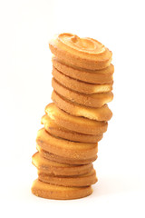 Stack of shortbread butter biscuits