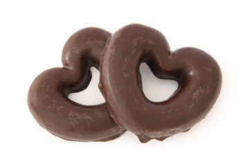 Chocolate covered gingerbread hearts