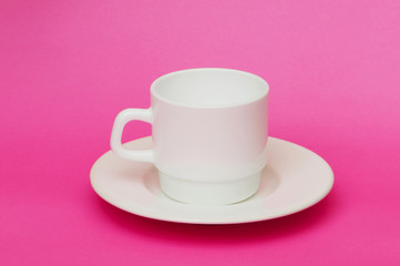 Fototapeta na wymiar White cup isolated on the colourful background