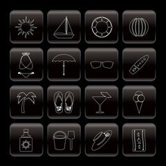 Line Summer and Holiday Icons - Vector Icon Set