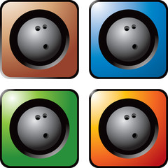 bowling ball multicolored web buttons