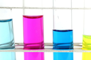 science concept - chemistry lab glassware equipment (test tubes