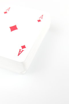 pack of cards with an ace on the top
