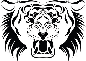 Black symbol of a tiger head