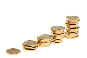 M&uuml;nzstapel von Eurom&uuml;nzen